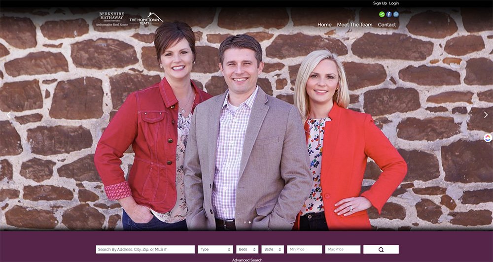 the hometown team website homepage on bhhs ambassador real estate
